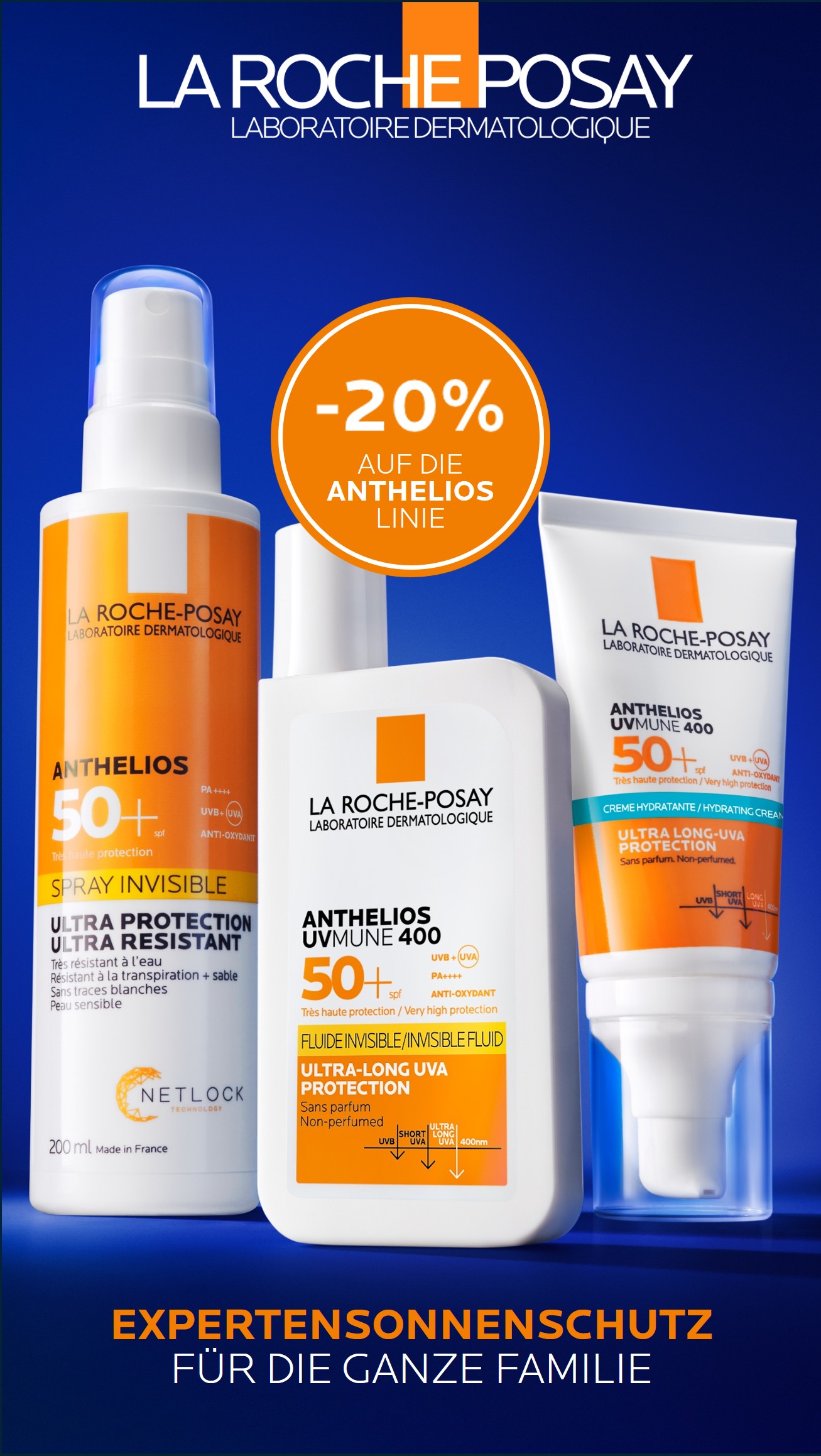 Profitieren Sie mit 20% Rabatt auf unsere Sonnenprodukte von La Roche Posay im Juni